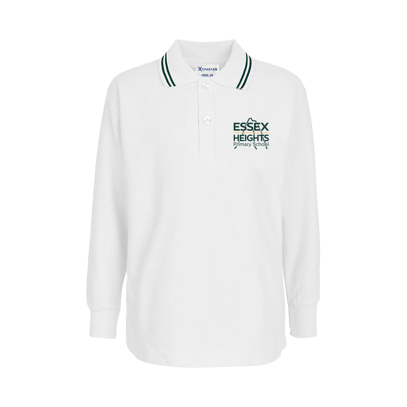 Long Sleeve Polo Shirt - White